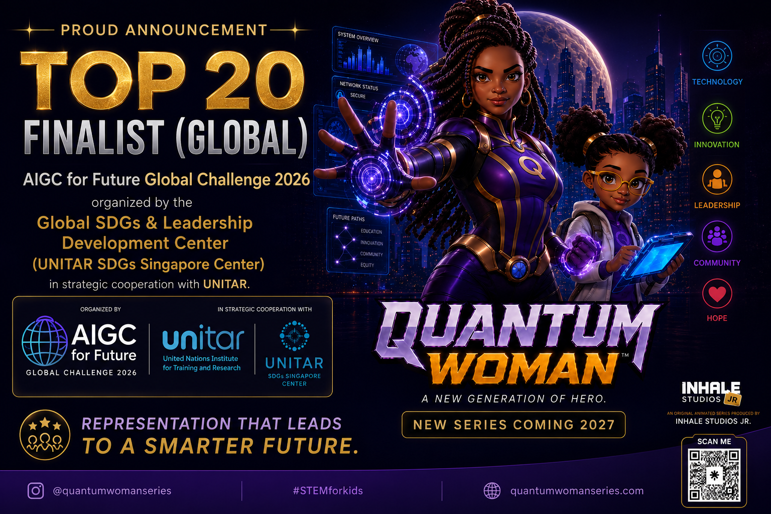QUANTUM WOMAN™ named a Top 20 Global Finalist, AIGC for Future Global Challenge 2026